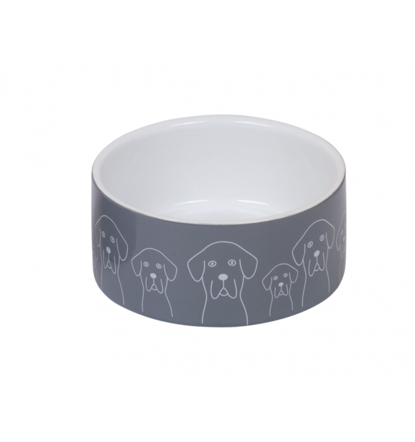Nobby Hunde Keramiknapf HUNGRY creme grau Ø15,0 X 6,0 cm 