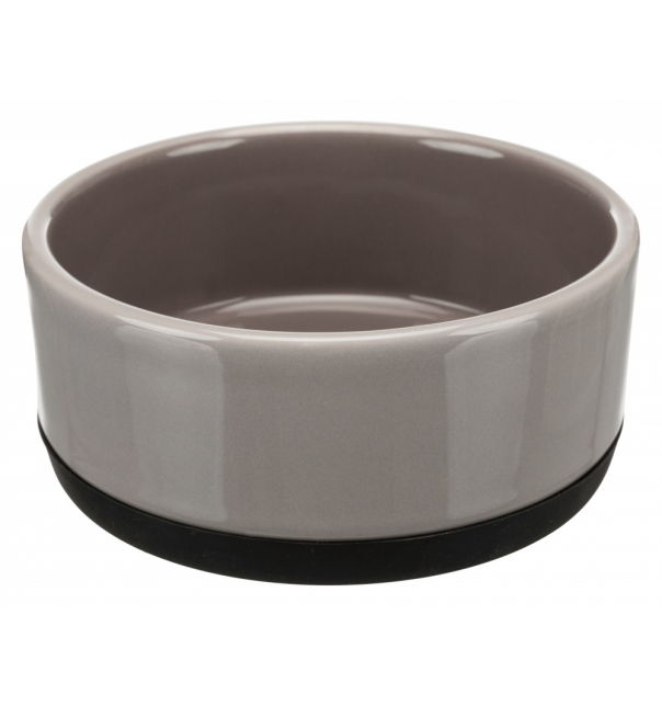 Trixie Napf, Keramik/Gummirand, 0,4 l/ø 12 cm, grau