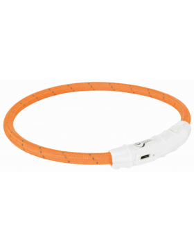 Trixie Flash Leuchtring USB L-XL 65cm/ Ø 7 mm orange