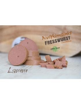 Wolfsinstinkt Mini Fresswurst Lamm 80g (schnittfest)
