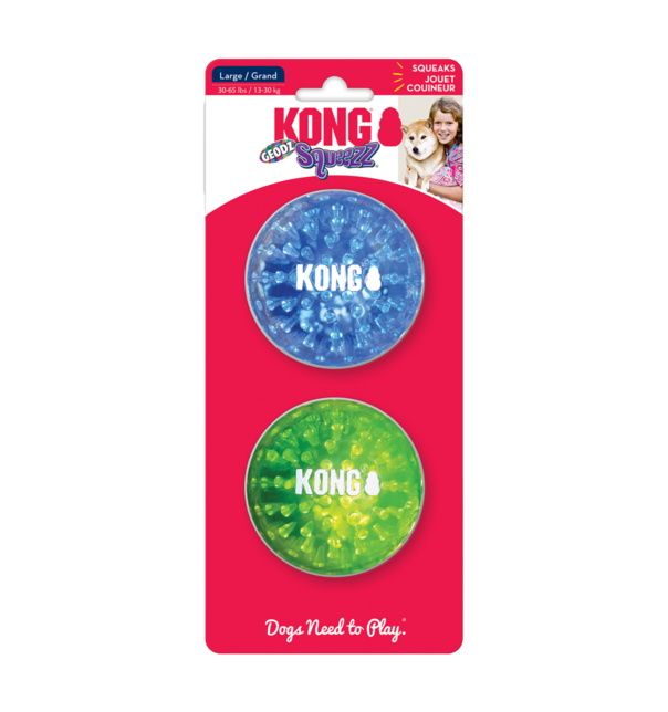 KONG Squeezz® Geodz 2-pk Assorted Lg