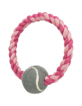 Trixie Ring, Tau, mit Tennisball, 6 cm / 18 cm