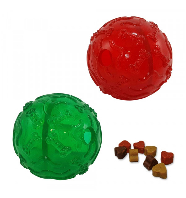 Nobby Xmas TPR Snack Ball, D: 8 cm, rot oder grün