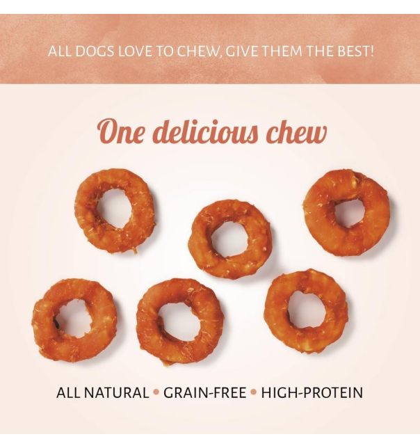 Antos Raw Hide White + Chicken Donut, 9cm