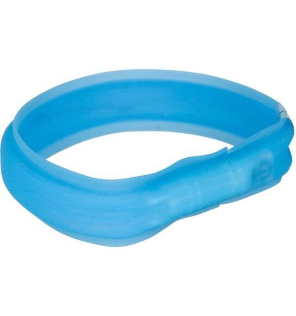 Trixie Flash Leuchtband USB, Silikon, M-L: 50cm/30mm blau