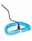 Trixie Flash Leuchtband USB, Silikon, L-XL 70cm/30mm blau