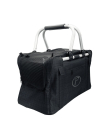 Petlando Faltbarer Transportkorb "Palma", schwarz - 48x24x28cm - max. 12kg