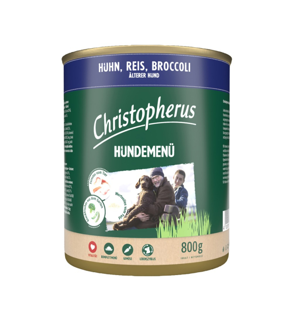 Christopherus Dose Menue Senior mit Huhn, Reis, Broccoli 400g
