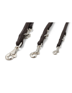 Lederleine Rundgenäht - schwarz/silber - 2m x 6mm